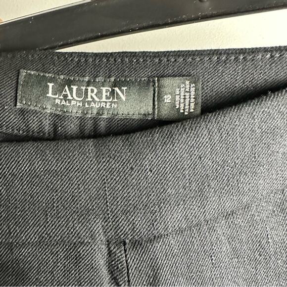 New Ralph Lauren Black Trouser Pants Wide Leg Linen Pleated Front Pockets 12 - Picture 14 of 15